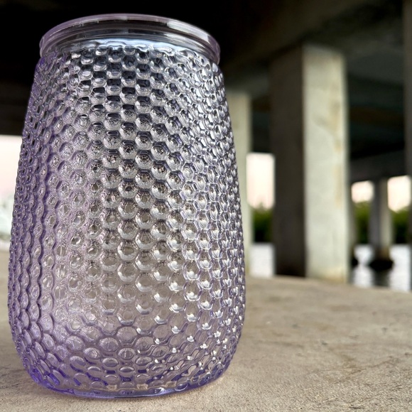 Source Unknown Other - Purple Glass Bouquet Vase Lavender Honeycomb Decor Y2K Flower Accessory Birthday